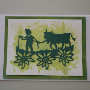 Edelweiss-Karte "Hirte mit Kuh"